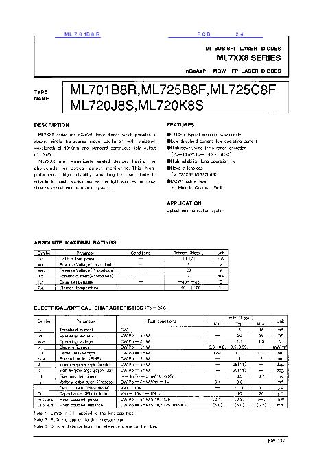 ML701B8R数据手册封面