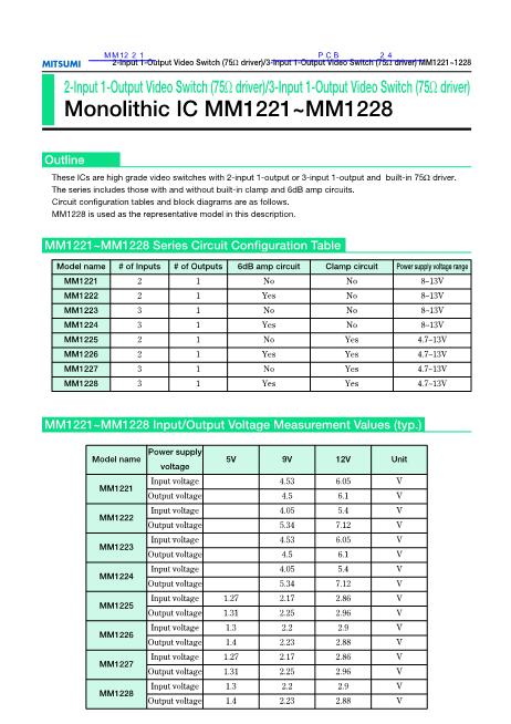 MM1221數(shù)據(jù)手冊封面