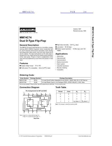 MM74C74數(shù)據(jù)手冊(cè)封面