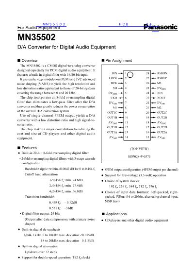 MN35502數(shù)據(jù)手冊封面