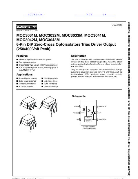 MOC3031M数据手册封面