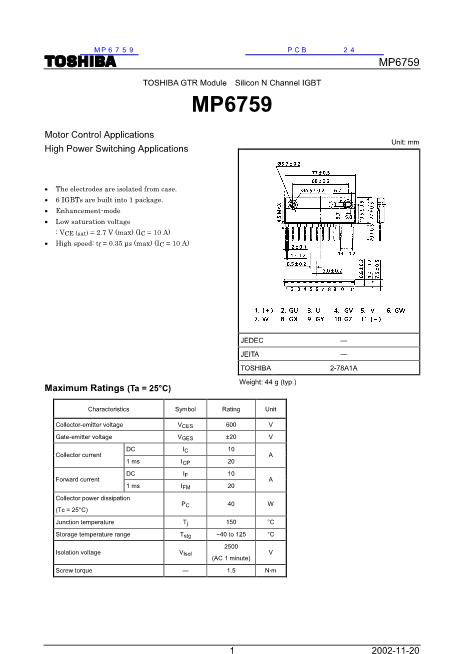 MP6759数据手册封面