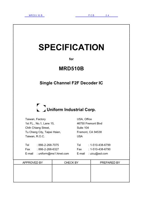 MRD510B数据手册封面