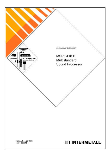 MSP3410B数据手册封面