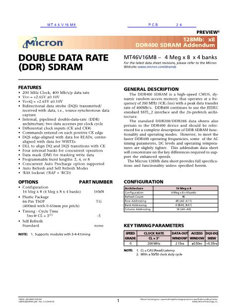 MT46V16M8數(shù)據(jù)手冊封面