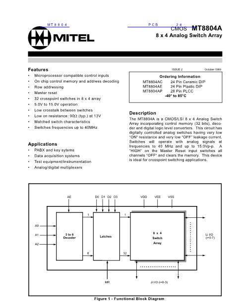 MT8804数据手册封面