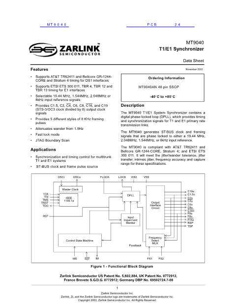 MT9040數(shù)據(jù)手冊(cè)封面