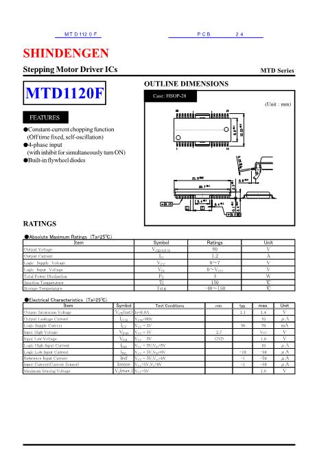MTD1120F数据手册封面