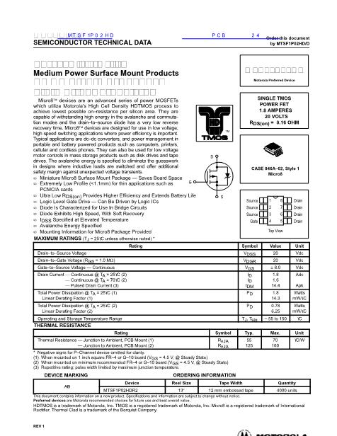 MTSF1P02HD數(shù)據(jù)手冊(cè)封面