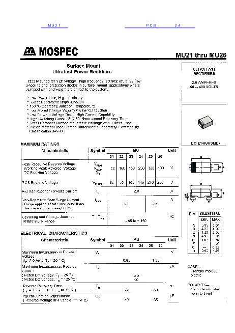 MU21數(shù)據(jù)手冊封面