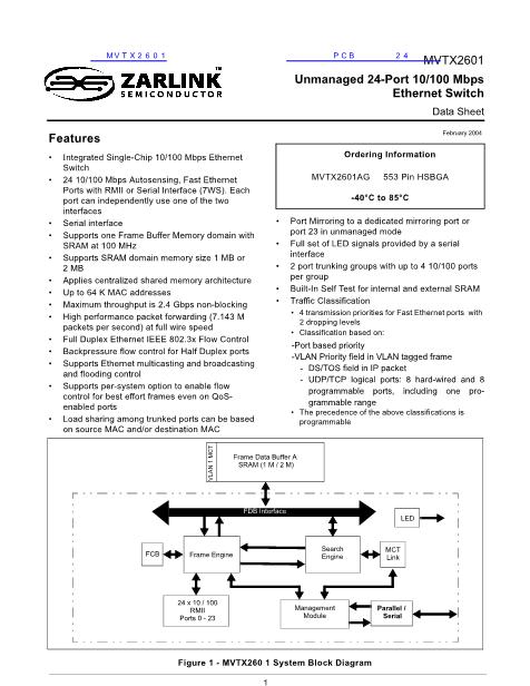 MVTX2601數(shù)據(jù)手冊封面