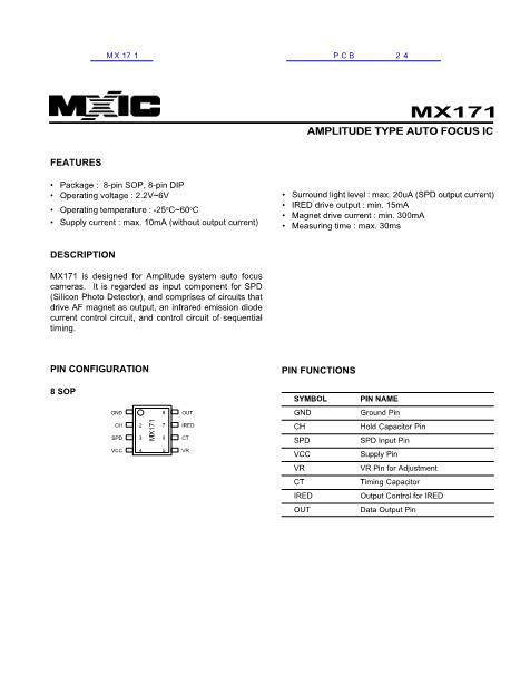 MX171数据手册封面