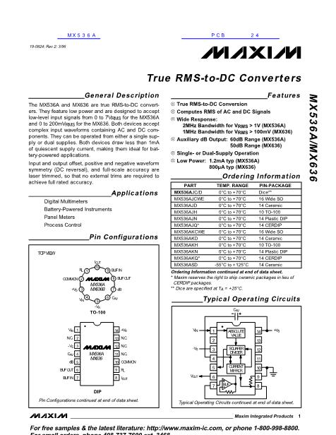 MX536A數(shù)據(jù)手冊(cè)封面