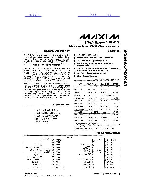 MX565數(shù)據(jù)手冊(cè)封面