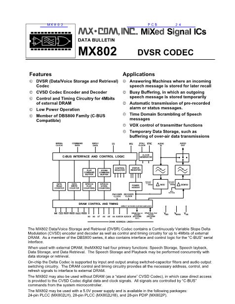 MX802数据手册封面