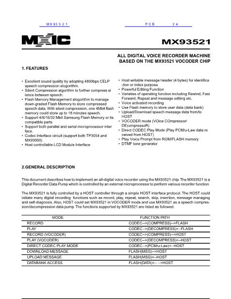 MX93521数据手册封面
