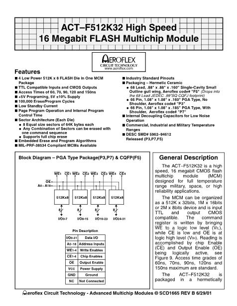 ACT-F512K32N-060F5C數(shù)據(jù)手冊封面