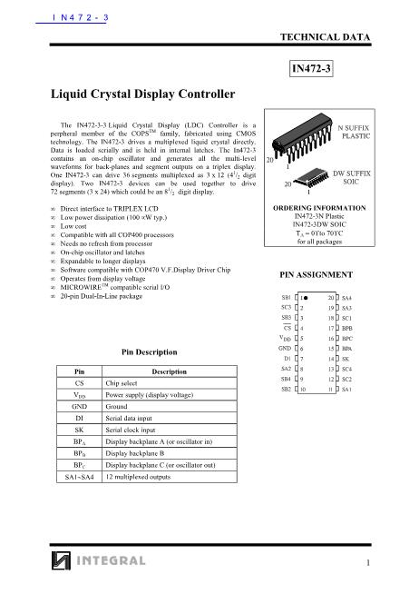 IN472-3數(shù)據(jù)手冊封面