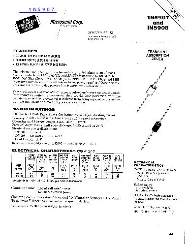 1N5907數(shù)據(jù)手冊封面