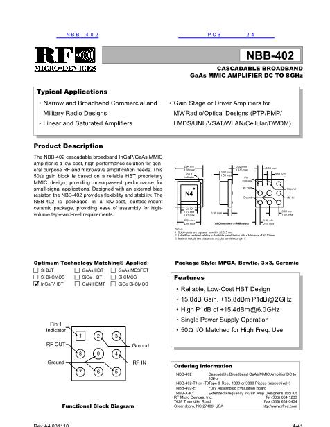 NBB-402数据手册封面