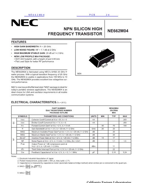 NE662M04数据手册封面