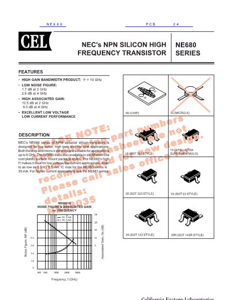 NE680數(shù)據(jù)手冊(cè)封面
