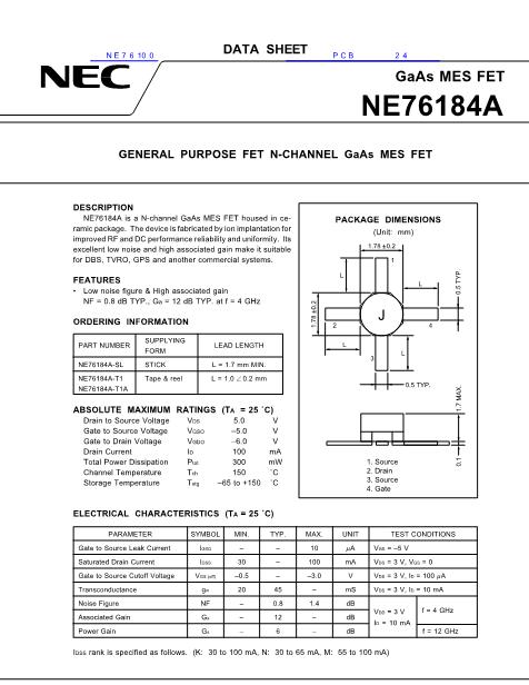 NE76100數(shù)據(jù)手冊(cè)封面