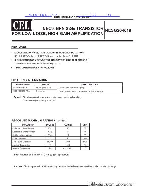NESG204619數(shù)據(jù)手冊封面