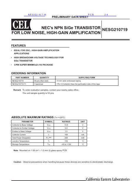 NESG210719數(shù)據(jù)手冊(cè)封面