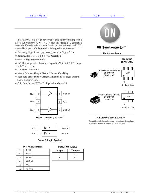 NL27WZ16數(shù)據(jù)手冊封面