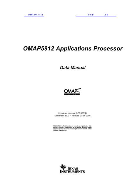 OMAP5912数据手册封面