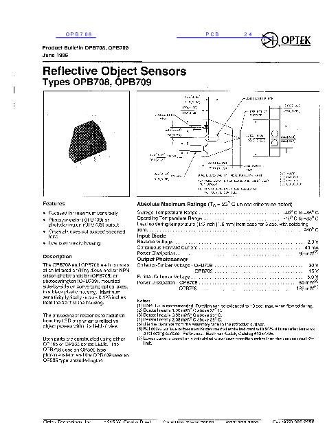 OPB708數(shù)據(jù)手冊封面