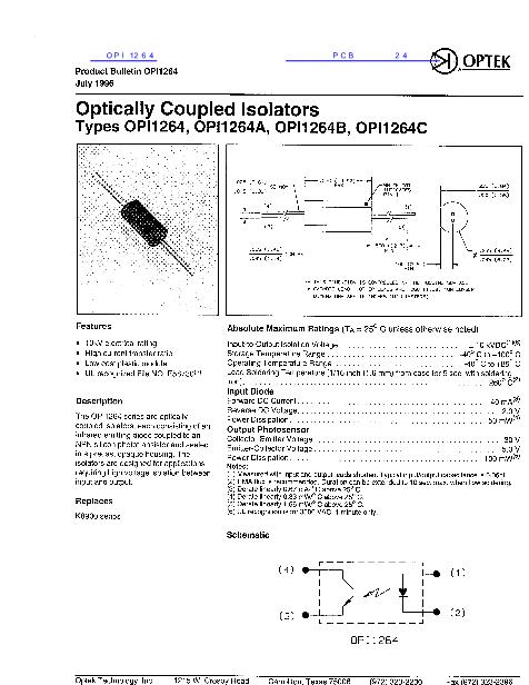 OPI1264數(shù)據(jù)手冊(cè)封面