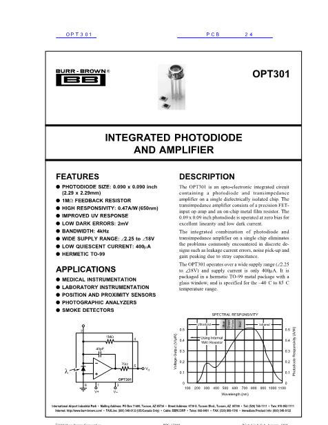 OPT301数据手册封面