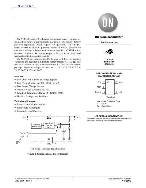 NCP561數(shù)據(jù)手冊封面