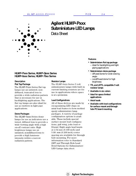 HLMP-6000-E0000数据手册封面