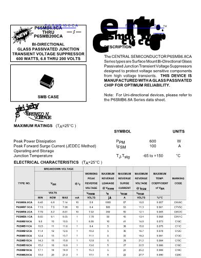 P6SMB100CA數(shù)據(jù)手冊封面