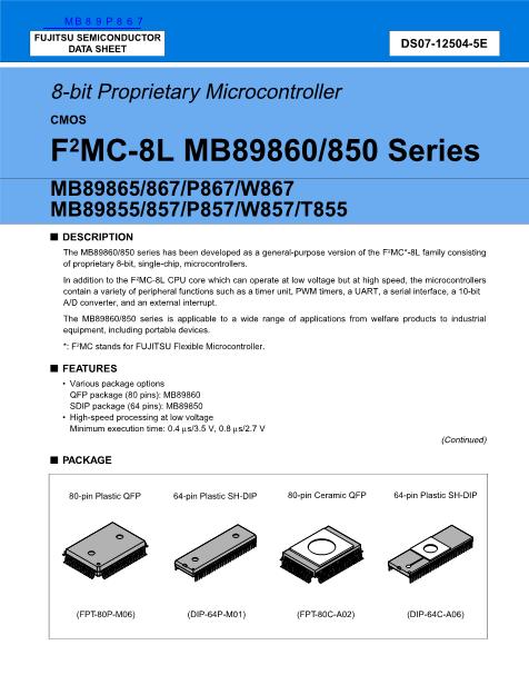 MB89P867数据手册封面