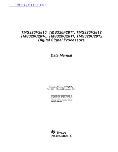 TMS320F2811PBKA数据手册封面