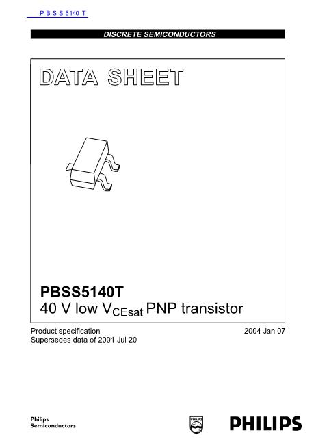 PBSS5140T数据手册封面
