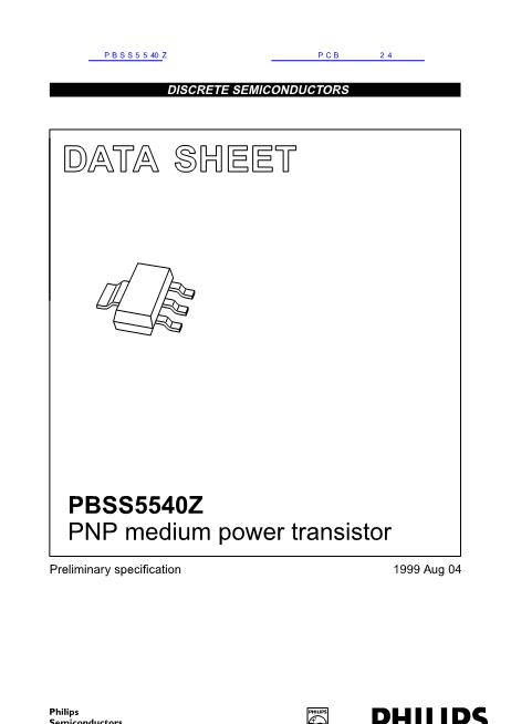 PBSS5540Z数据手册封面