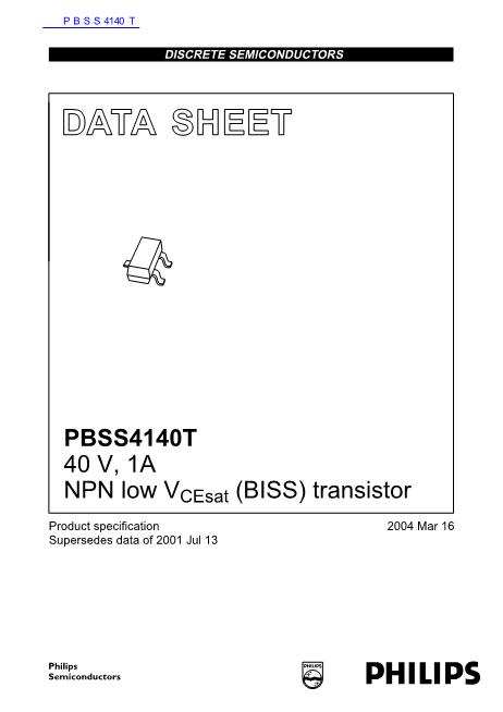 PBSS4140T数据手册封面
