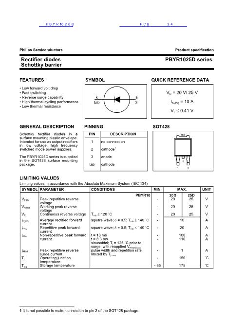 PBYR1020D数据手册封面
