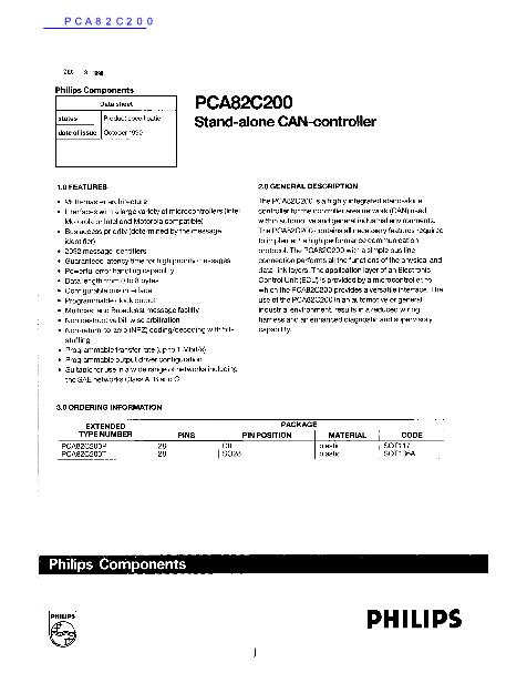 PCA82C200数据手册封面