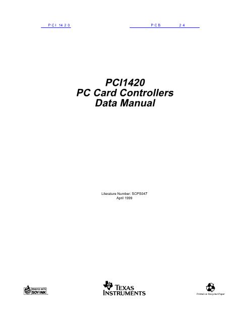 PCI1420数据手册封面