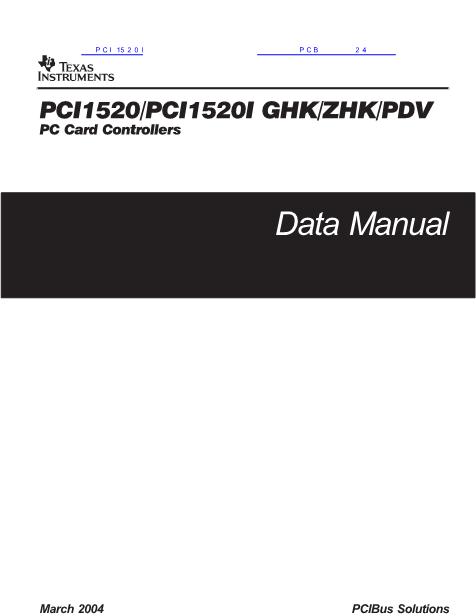 PCI1520数据手册封面
