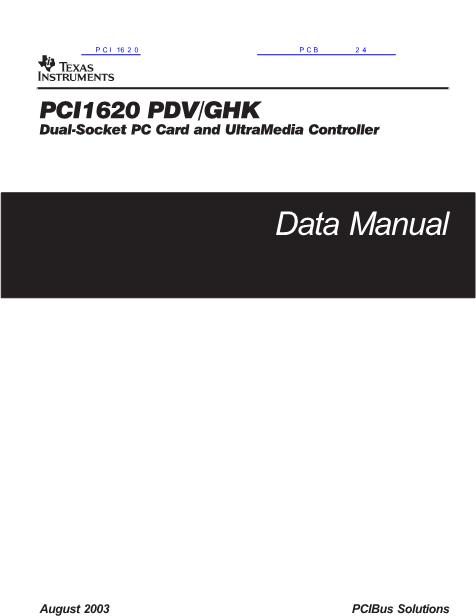 PCI1620数据手册封面