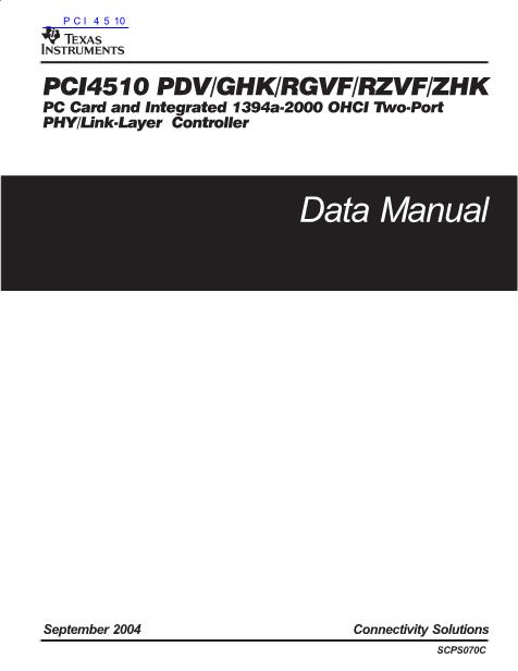PCI4510数据手册封面