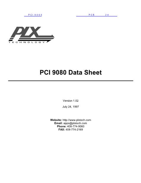 PCI9060数据手册封面