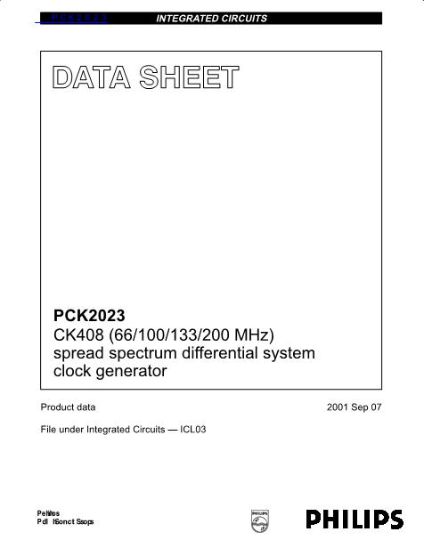 PCK2023数据手册封面